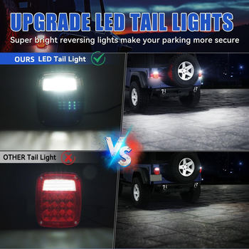 TELLIKA Stražnja svjetla za Jeep Wrangler CJ/YJ/TJ – tamno crno kućište, LED, 12V, 3W, model CL1210-B