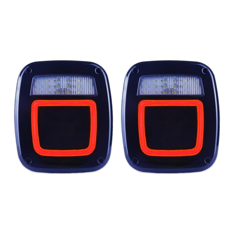 TELLIKA Stražnja svjetla za Jeep Wrangler CJ/YJ/TJ – tamno crno kućište, LED, 12V, 3W, model CL1210-B