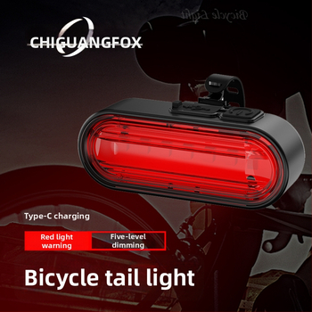 Dviračio galinės lempos su Micro-USB įkrovimu, COB LED, greitas diržinis montavimas, atsparus vandeniui, 200 mAh baterija, naktiniam važiavimui
