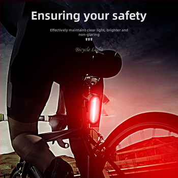 Dviračio galinės lempos su Micro-USB įkrovimu, COB LED, greitas diržinis montavimas, atsparus vandeniui, 200 mAh baterija, naktiniam važiavimui