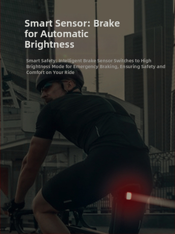 Dviračio užpakalinė lemputė su išmaniu jutikliu ir stabdymo funkcija, prekės ženklas MJR, neimportuota, be pritaikymo, be privačios etiketės