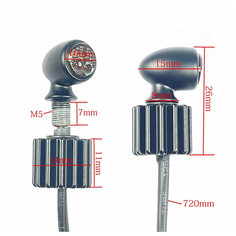 Mini 3-in-1 motorkerékpár jelzőfény LED-del, 12V, 0,5W, élettartam 30000h, modell QYQ-5001