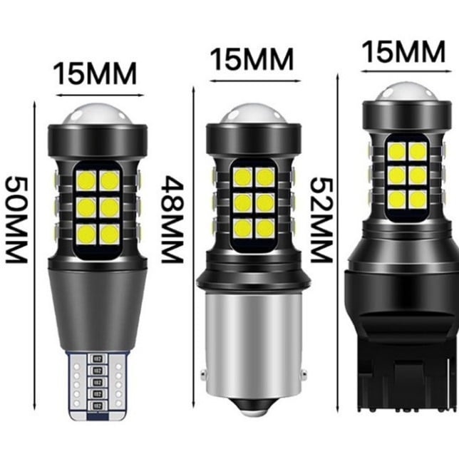 Autó LED féklámpa T15 3030, 27SMD, dekódolás, Canbus kompatibilis, 12V, 5W, univerzális