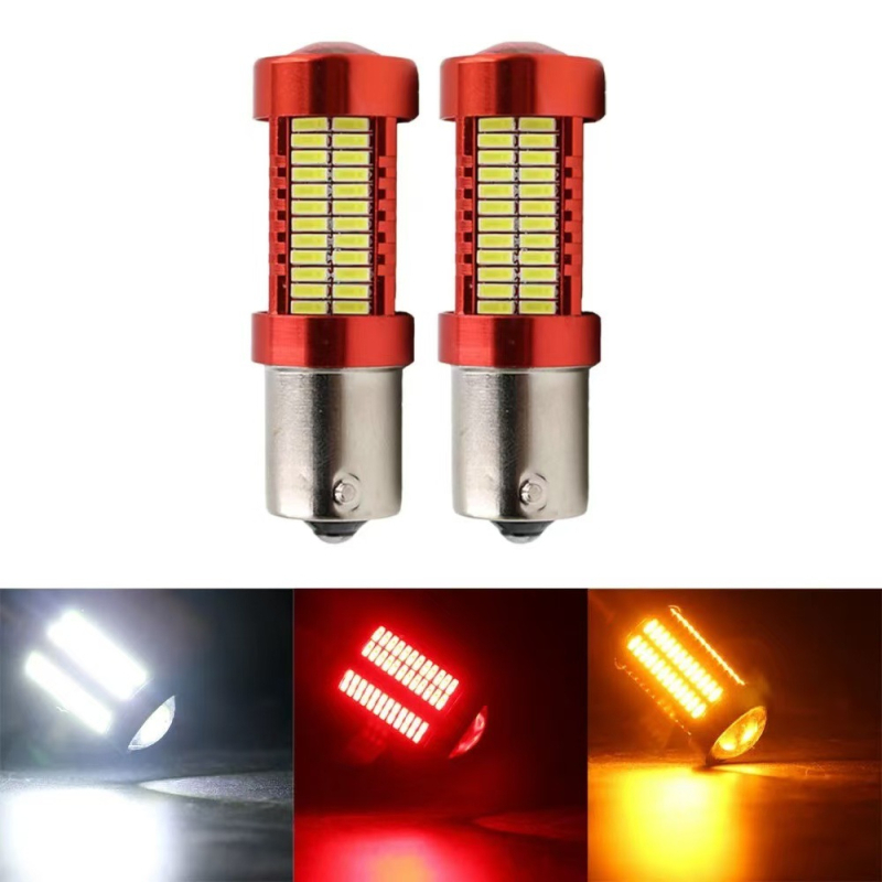 Lampă LED pentru semnal de direcție și frână pentru automobil – bază 1157/1156, LED 4014 106SMD, 12V, 7000-8000K, carcasă din aluminiu
