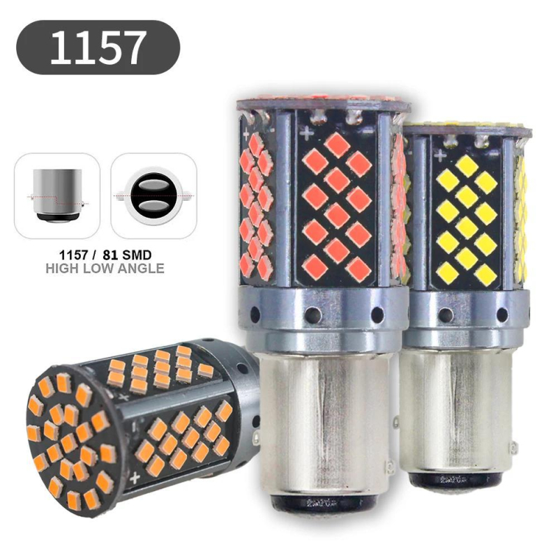 Autó LED féklámpa 1156/1157/T20, 81 SMD, 12V, 660 lm, élettartam 5000+ óra