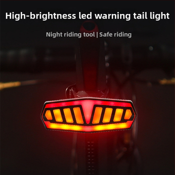 Dviračio nuotolinio valdymo galinis žibintas su ryškiu LED, stabdymo/posūkio signalas, USB-C įkrovimas, 600–900 mAh baterija