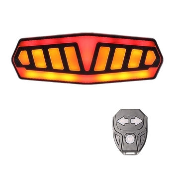 Dviračio nuotolinio valdymo galinis žibintas su ryškiu LED, stabdymo/posūkio signalas, USB-C įkrovimas, 600–900 mAh baterija