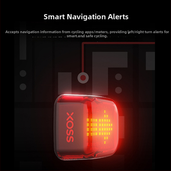 XOSS Walker užpakalinis žibintas dviračiams su DOT-MATRIX LED, stabdžio įjungimo įspėjimas, tinkamas kelių ir kalnų dviračiams, naktiniam važiavimui