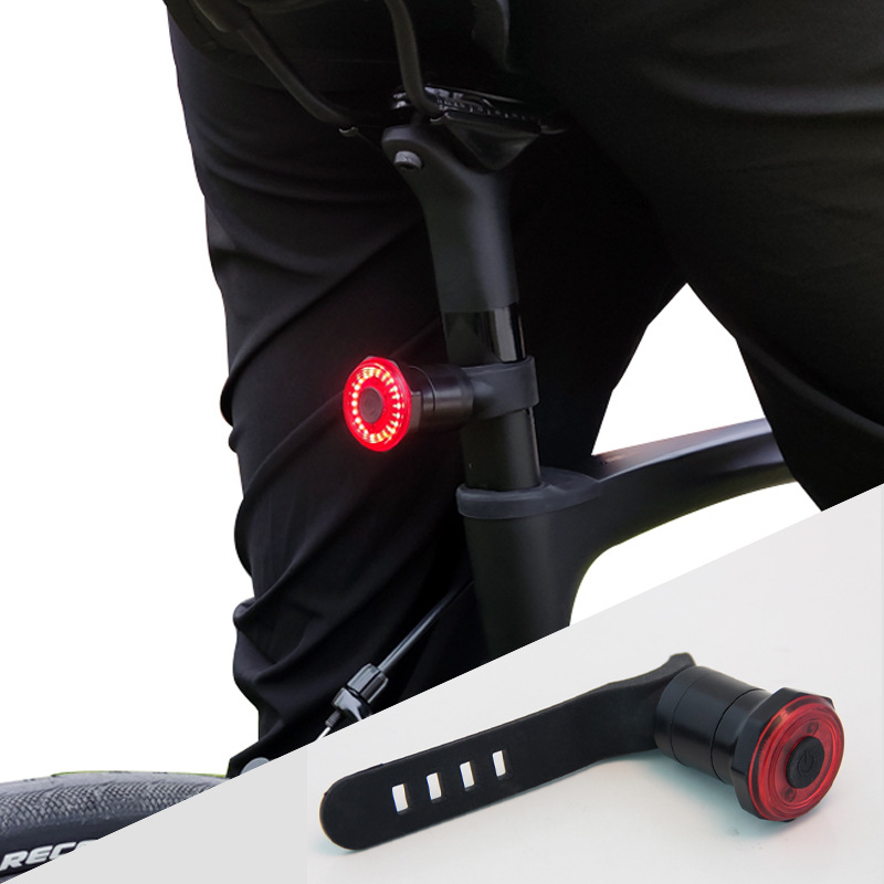 Dviračio galinė žibintas su išmaniuoju jutikliu stabdymui, USB įkrovimu, atsparus vandeniui, PC korpusas, tinkamas kelių ir kalnų dviračiams