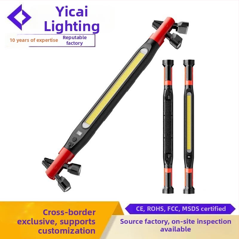 Lumină de lucru LED – Multifuncțională, magnetică pliabilă, USB reîncărcabilă, Lanternă portabilă pentru exterior; 20W, 2000mAh, ABS