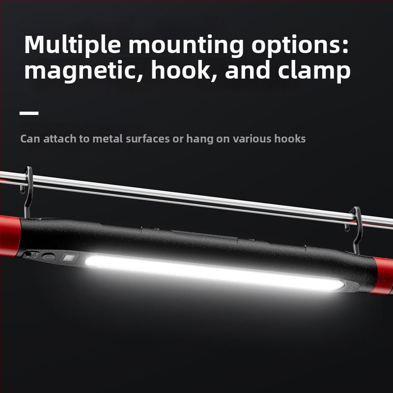 Lumină de lucru LED – Multifuncțională, magnetică pliabilă, USB reîncărcabilă, Lanternă portabilă pentru exterior; 20W, 2000mAh, ABS