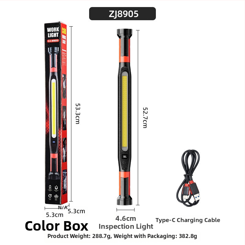 Lumină de lucru LED – Multifuncțională, magnetică pliabilă, USB reîncărcabilă, Lanternă portabilă pentru exterior; 20W, 2000mAh, ABS