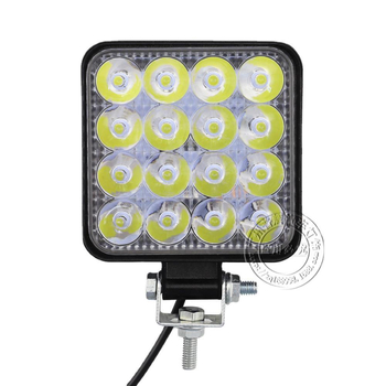 Automobilska LED radna svjetiljka, 48W, kvadratna, 16 LED, aluminijsko kućište, 12-24V, za off-road i kamione