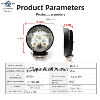 LED pracovné svetlo pre terénne vozidlá a stroje, 18W, 12-60V, 960 lm, 6500K
