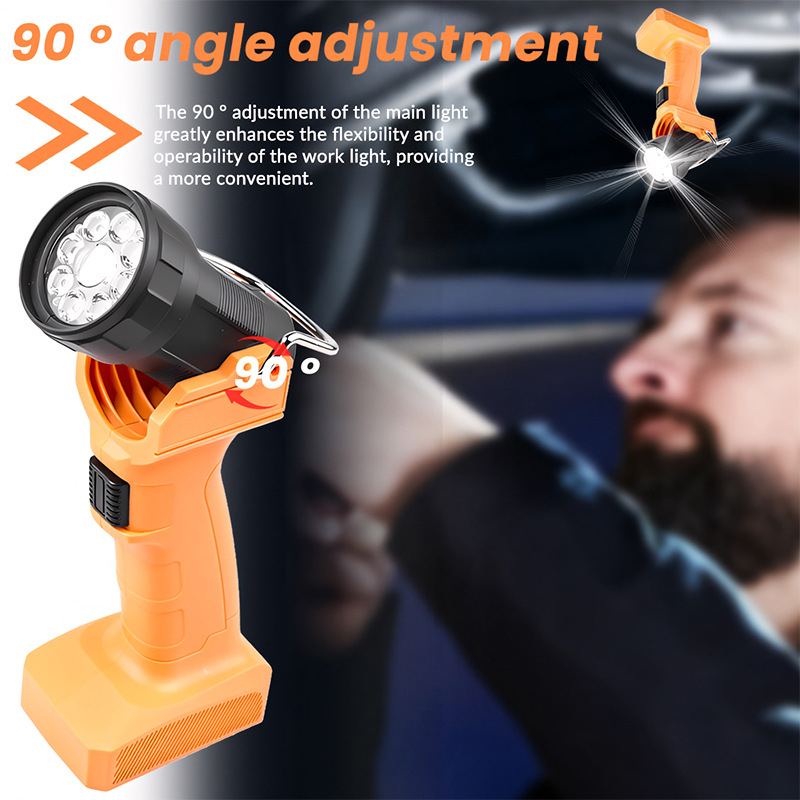 LED radna svjetiljka, 5W, punjiva s integriranom baterijom 2x2000mAh 18650, uključen punjač, LED izvor, domet 50–100 m