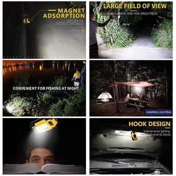 LED къмпинг лампа за работа – COB диод, презареждаща се на 5V, 30W