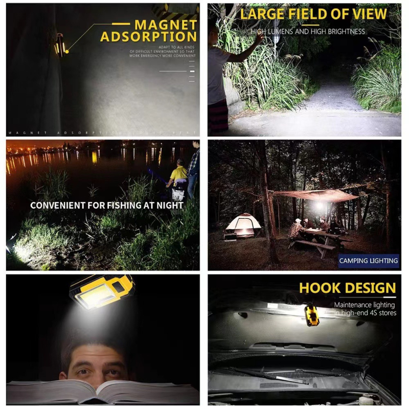 LED къмпинг лампа за работа – COB диод, презареждаща се на 5V, 30W