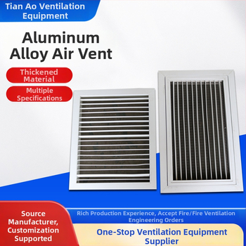 Alumiiniumisulamist lamellidega õhuväljavool, ühekihiline, tagasõidukanal filtriga, avatud kontrollport, õhu sisend välisseinal, veekindel