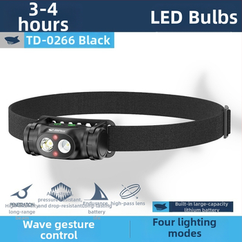 Многофункционална взривоустойчива челна лампа с жестов сензор, LED осветление, ABS корпус, батерия 800–5000 мАч, зареждане, обхват 100–200 м