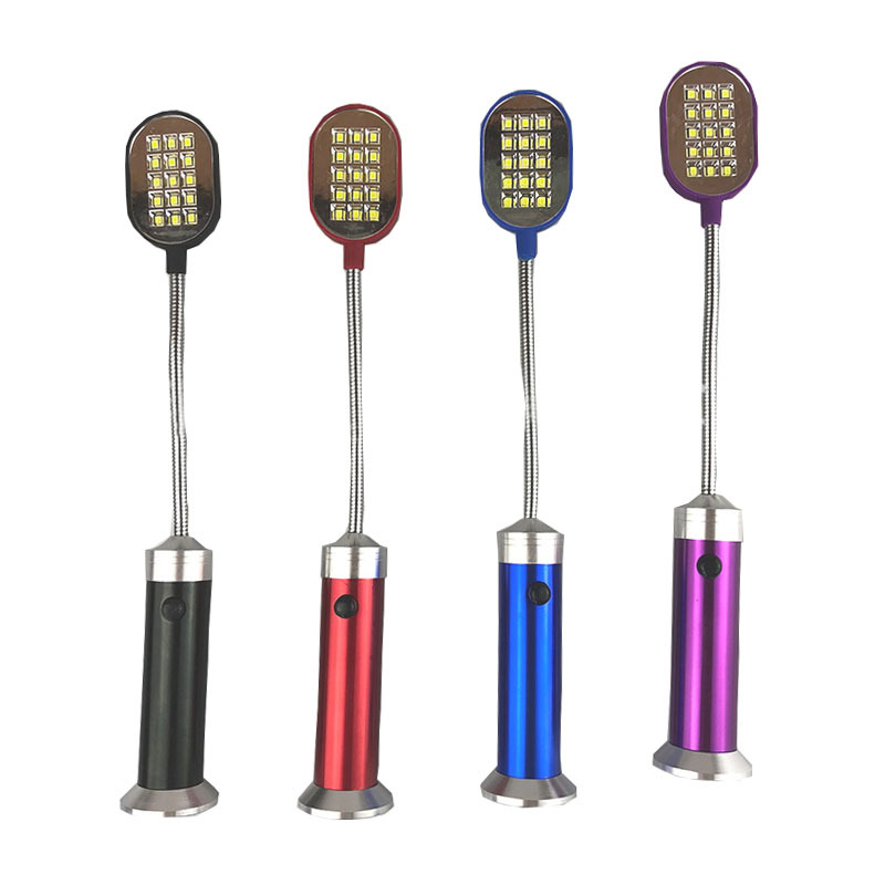 Lampă de lucru LED flexibilă cu magnet, 15 LED, rotație la 360°, alimentare pe baterie, aliaj de aluminiu