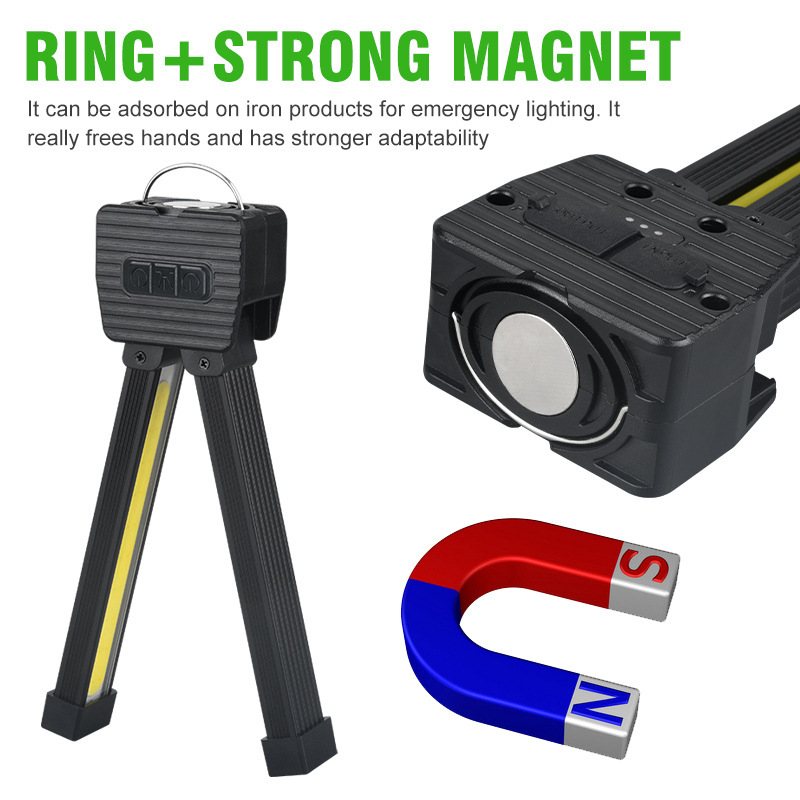 Многофункционална COB работна лампа с магнитна основа — 3 режима на осветление, 8W, 3.7V, 300 lm, модел A55, алуминиева сплав