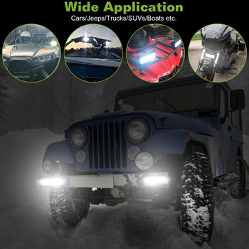 Автомобилна LED праволинейна работна лампа, 48W, 9-36V, LED източник, 6500K, алуминий + PC + неръждаема стомана