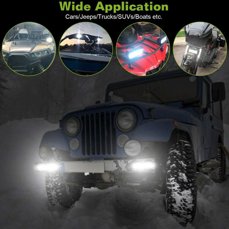 Автомобилна LED праволинейна работна лампа, 48W, 9-36V, LED източник, 6500K, алуминий + PC + неръждаема стомана