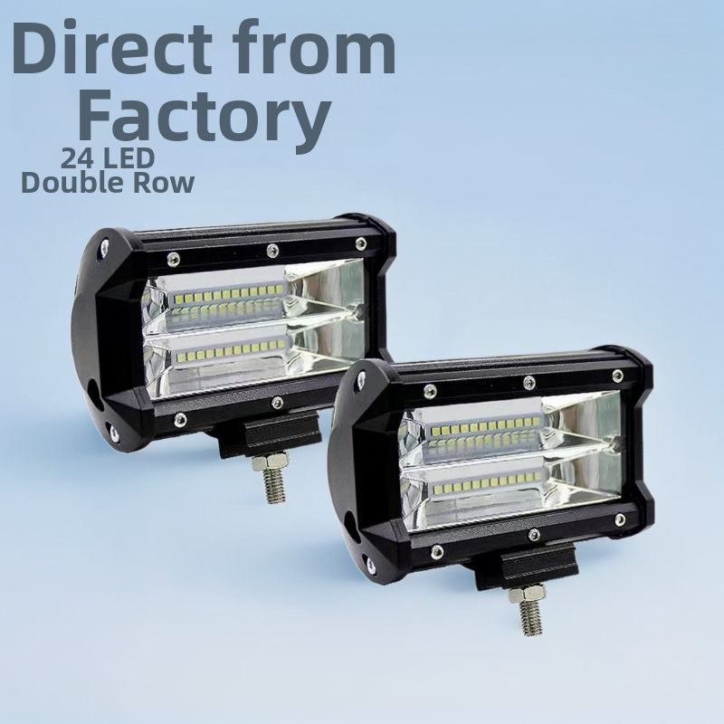 5-inčna LED radna svjetiljka za automobil, 24 LED, 72W, dvostruki red, bočno svjetlo, off-road reflektor
