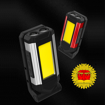 LED radna svjetiljka za auto s COB, XPE i crvenim LED-om, sklopivi kuka i magnet, 2800 mAh baterija, punjenje, 360° rotacija, višenamjenska