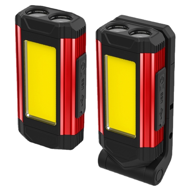 LED radna svjetiljka za auto s COB, XPE i crvenim LED-om, sklopivi kuka i magnet, 2800 mAh baterija, punjenje, 360° rotacija, višenamjenska