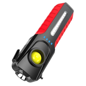 10W LED hitna svjetiljka s 1200mAh litij-ionska baterija; višenamjenska: sigurnosni čekić i razbijač prozora; crveno-plavo SOS svjetlo; vanjska potraga i kampiranje, domet 200-500 m