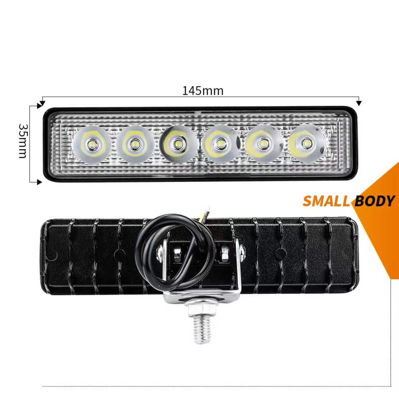 LED radna svjetiljka za off-road vozilo, 18W, 12V, 6 LED, jednoredna, s lećom