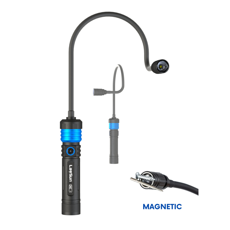 All-in-One čelna lampica s zamjenjivom glavom, LED 10W, 4000mAh, 360° rotacija, domet preko 500 m, višenamjenska, zaštita od prepunjenja