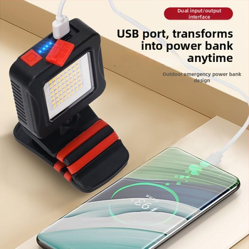 Automobilio remonto darbų šviesa su COB LED, neslidus klipsas, 360° posukis, įkraunama 10000 mAh baterija, diapazonas iki 50 m, įkroviklis įtrauktas