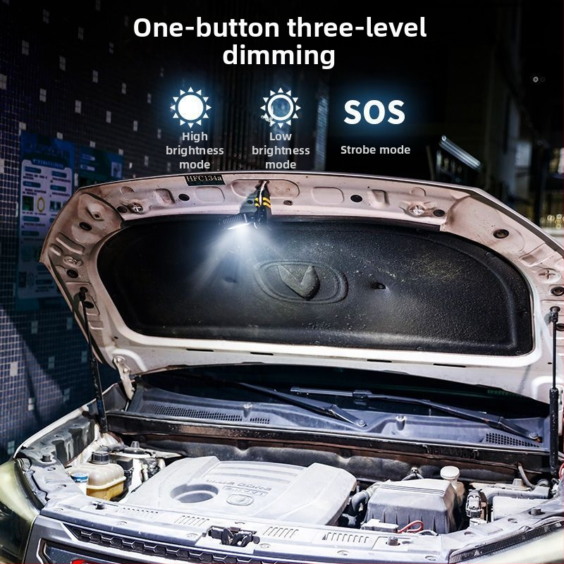 Automobilio remonto darbų šviesa su COB LED, neslidus klipsas, 360° posukis, įkraunama 10000 mAh baterija, diapazonas iki 50 m, įkroviklis įtrauktas