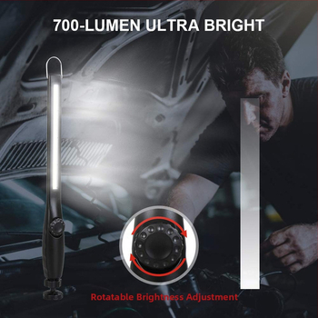 COB svjetlo za popravak automobila s magnetskim kukom, prilagodljiv kut, USB punjenje, LED 10W, 2600mAh