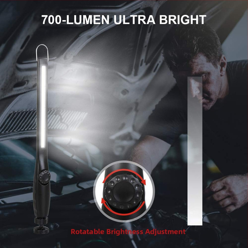 COB svjetlo za popravak automobila s magnetskim kukom, prilagodljiv kut, USB punjenje, LED 10W, 2600mAh