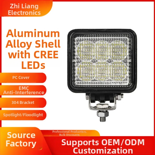 Lumină de lucru LED pătrată pentru stivuitor, 18W, 10-30V, 2520 lm, 6500K, IP67