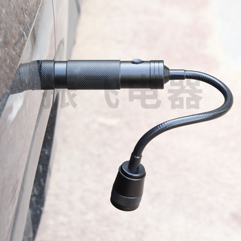 Alumíniumötvözetből készült LED elemlámpa, mágneses, 10W, 360° forgás, kézi tekerővel működik, többfunkciós, töltővel együtt