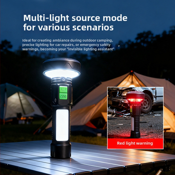 Ručný svetelný lúč JB-8+1 séria, 360° lúč, 5000 lm max, IP65, 3.7V 1200mAh 18650, 10W