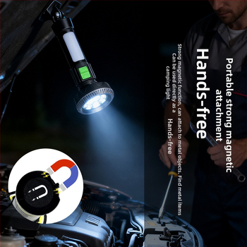 Ručný svetelný lúč JB-8+1 séria, 360° lúč, 5000 lm max, IP65, 3.7V 1200mAh 18650, 10W