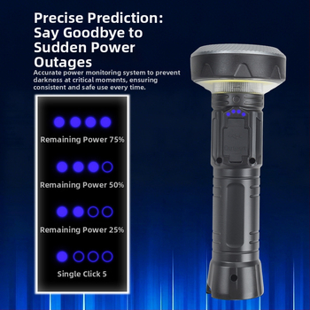 Ručný svetelný lúč JB-8+1 séria, 360° lúč, 5000 lm max, IP65, 3.7V 1200mAh 18650, 10W