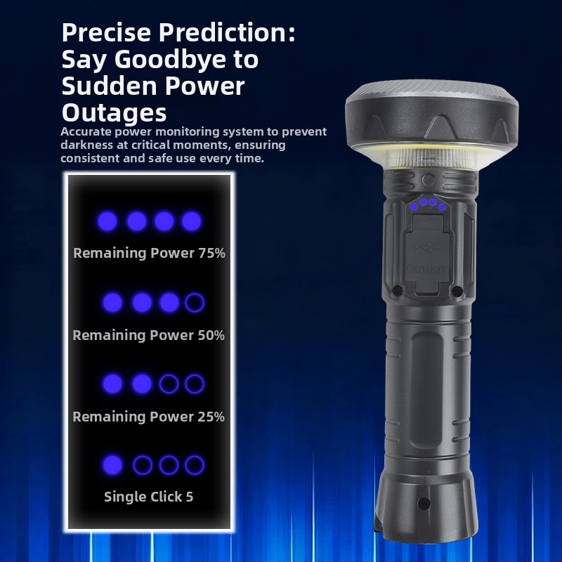 Ručný svetelný lúč JB-8+1 séria, 360° lúč, 5000 lm max, IP65, 3.7V 1200mAh 18650, 10W
