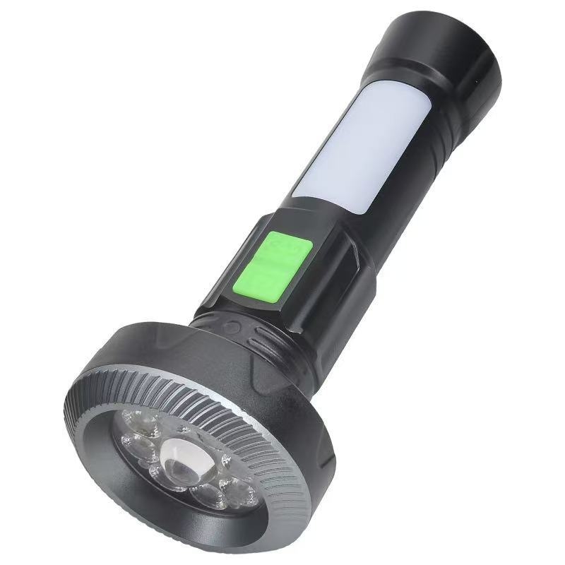 JB-8+1 kézi zseblámpa, 360° fényszóró, 5000 lm max, IP65 vízálló, 3.7V 1200mAh 18650, 10W