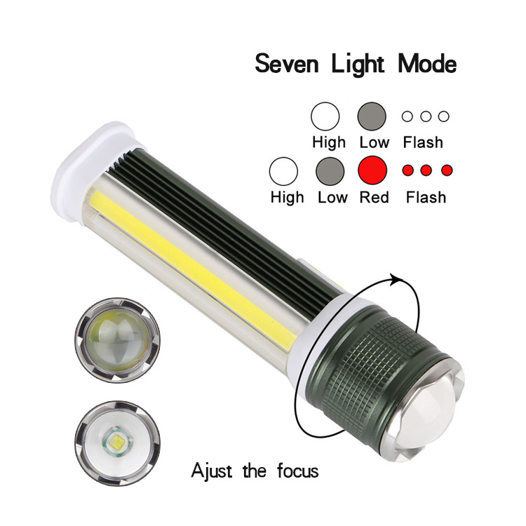 LED svjetiljka s USB punjenjem, 360° rotirajuće podešavanje osvjetljenja, 80W snage, 2400mAh baterija, aluminijsko kućište – kampiranje i popravci