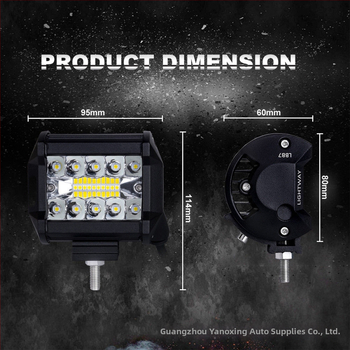 Pracovná lampa 60W 12V 2000 lm 6000K hliníkové telo