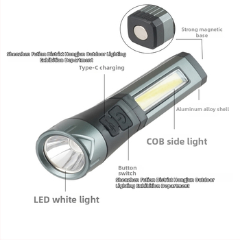 LED svietidlo s USB nabíjaním a magnetom pre údržbu a inšpekciu, 10W, 1000 lm, dosah 100 m, 18650 batéria, IPX64, hliníkové puzdro