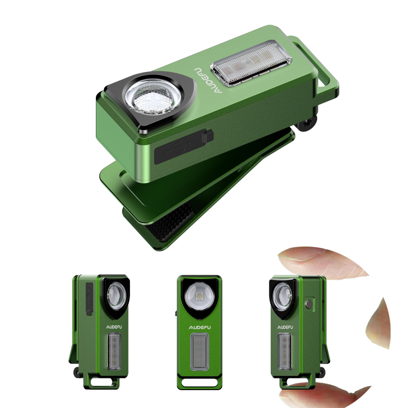 Mini COB LED flashlight s klipsom, aluminijska legura, baterija 500mAh, 5W, domet 100–200 m