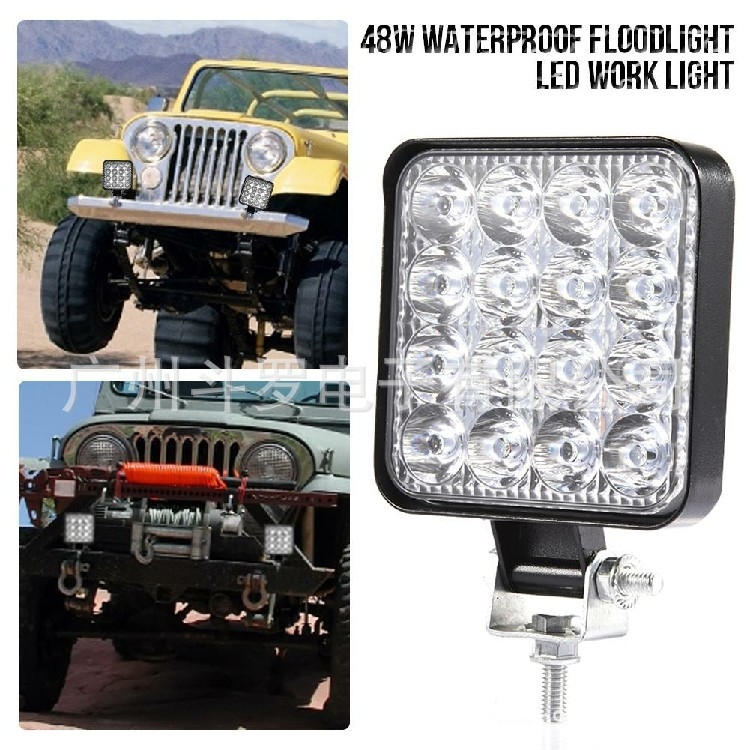 LED kvadratna radna svjetiljka za auto NW-WL093, 48W, 12V, 6000lm, 3500K