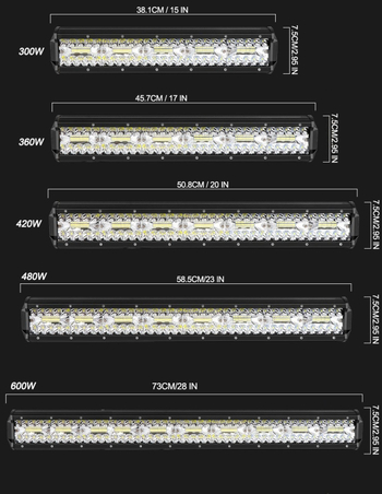 LED radna svjetiljka s tri oka za terenac, 12-24V, aluminij, 6000K, 180W/240W/360W/420W